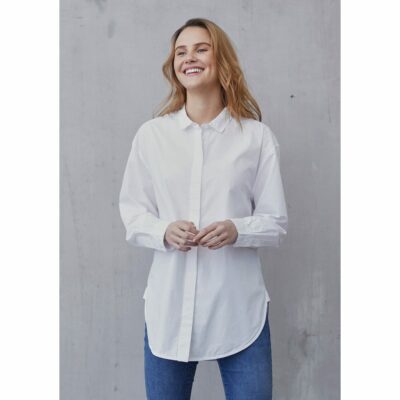 55231 Bellis Long Shirt – 100 White – front