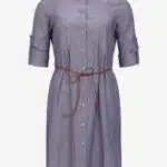 pelle-p-dam-klänning-W-Linen-pleat-shirt-dress-marinblå-PP5936-0596-1